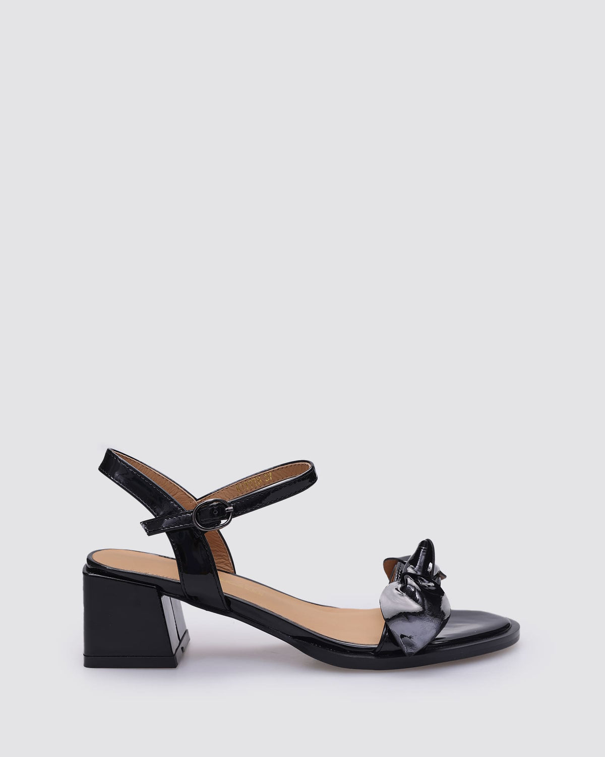 KITTEN BLOCK HEELS BLACK PATENT