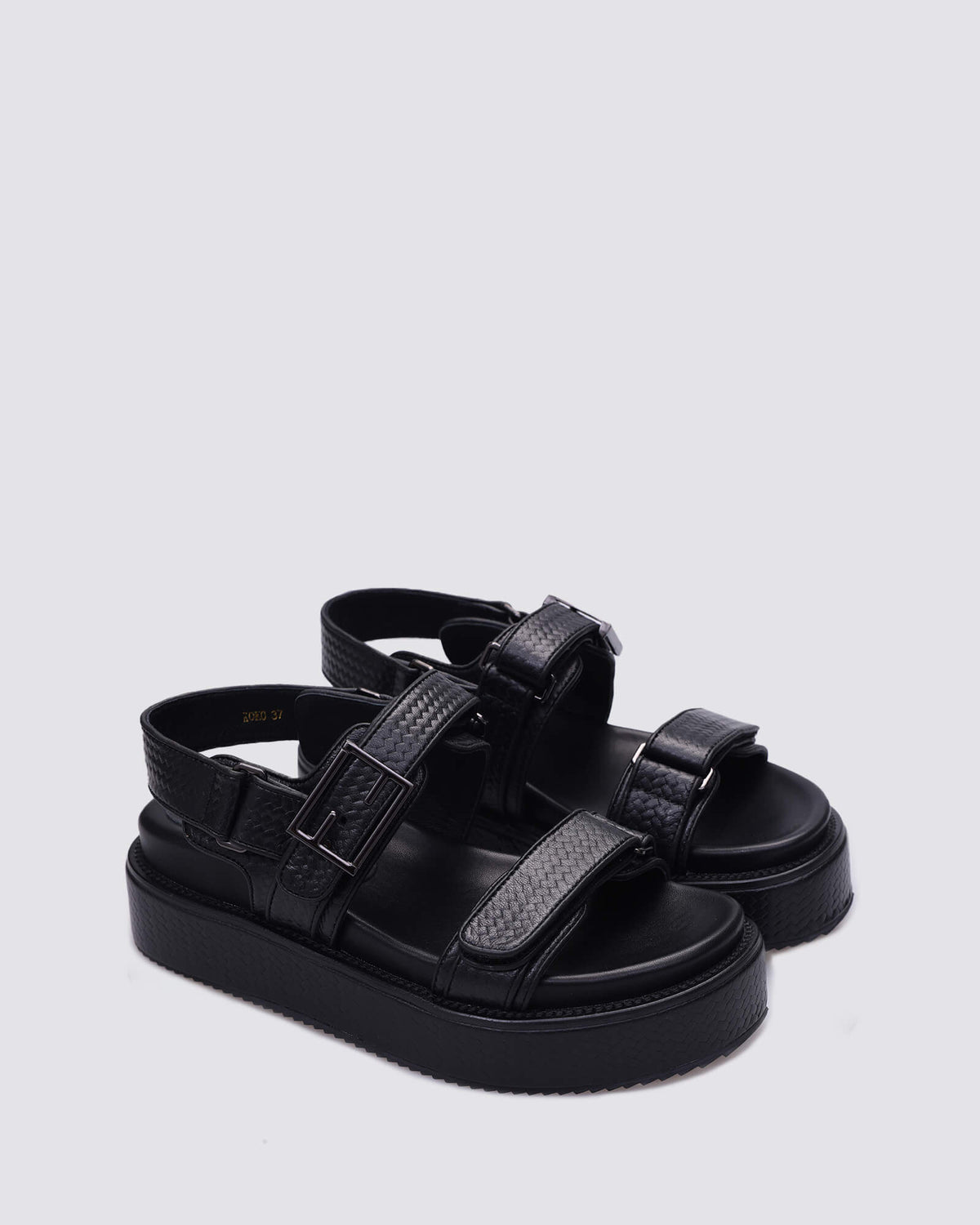 KOKO WEDGES BLACK WEAVE