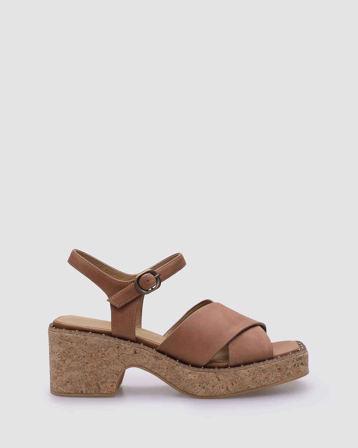 KWEEN HEELS TAN LEATHER