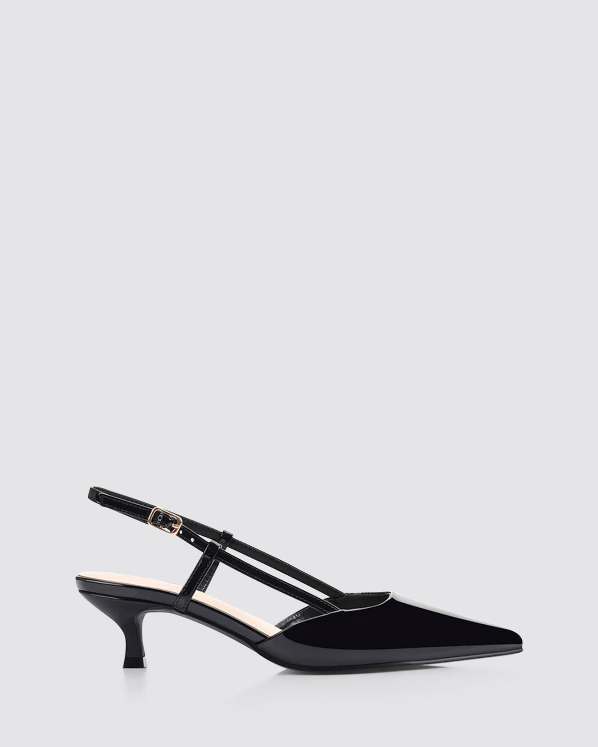 LUCAS KITTEN HEELS BLACK PATENT