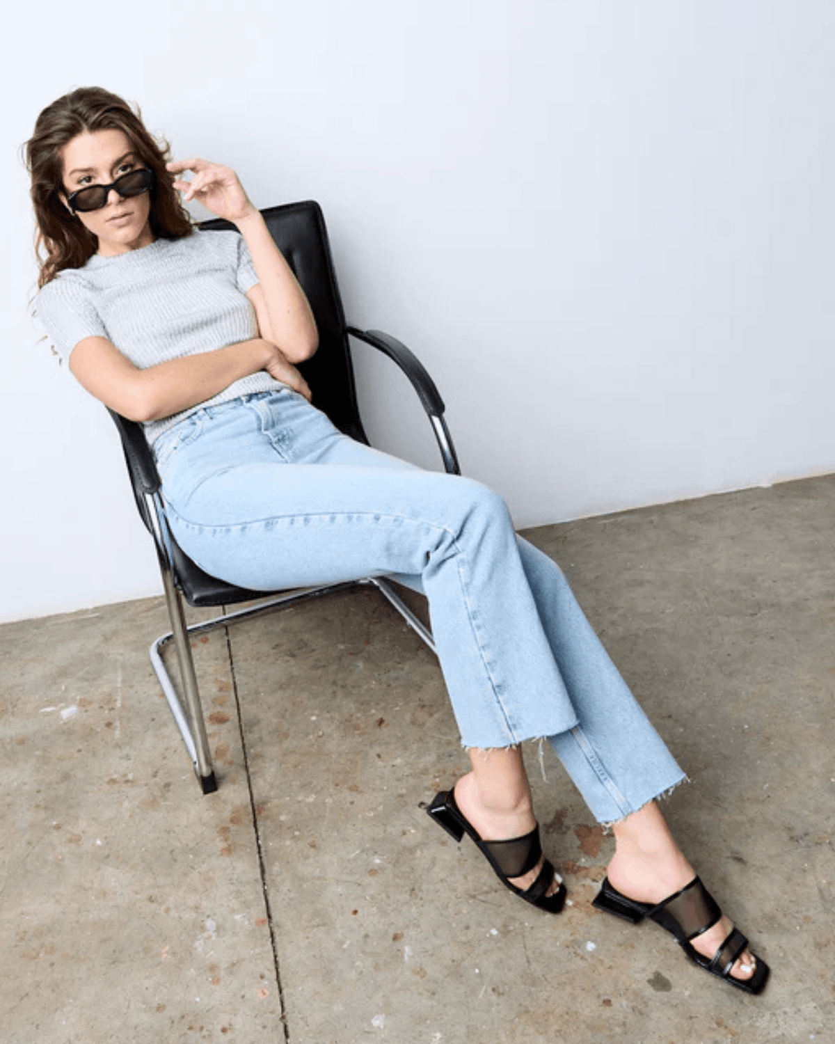 MAI TAI FLAT MULES BLACK LEATHER