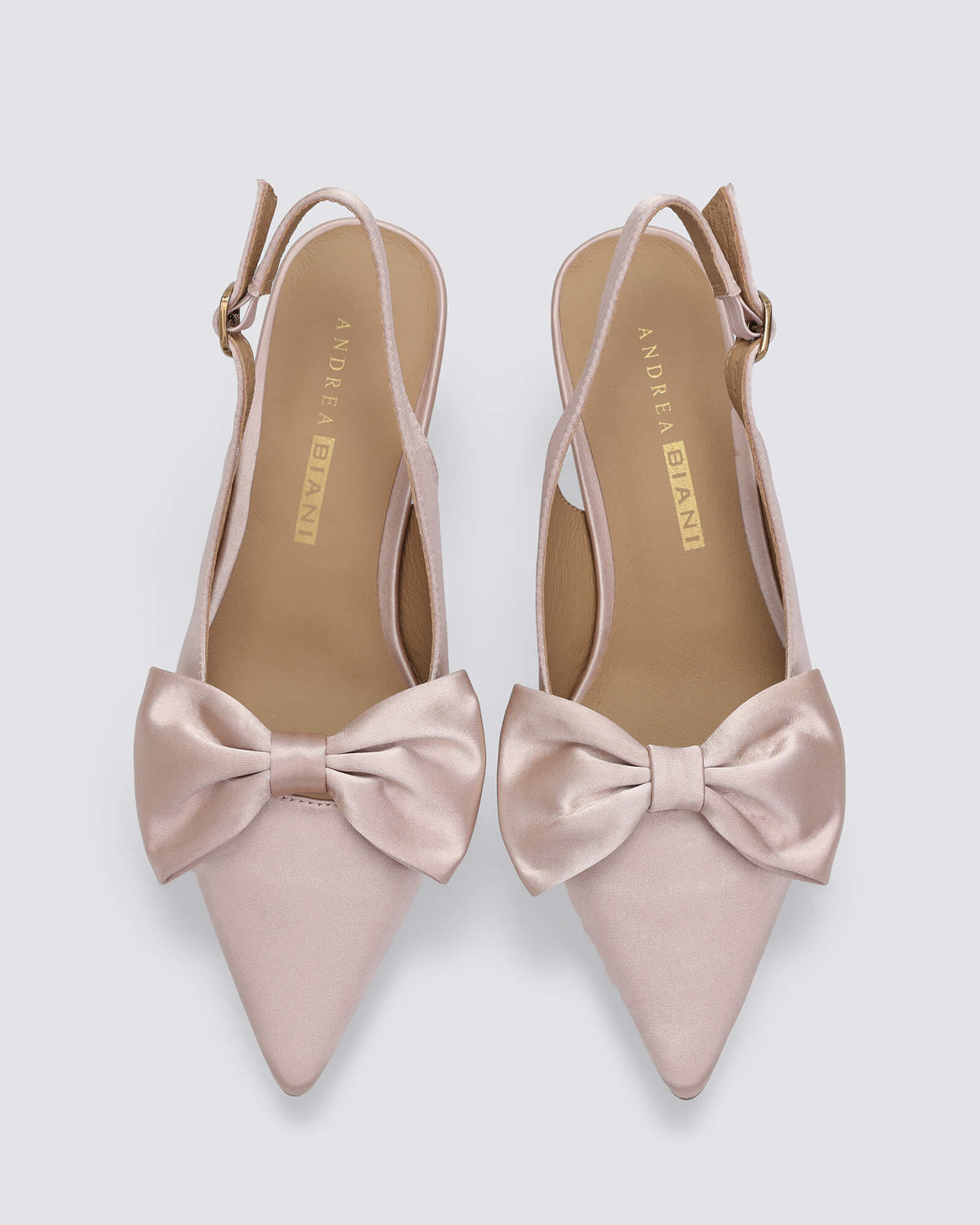 MATISSE SLINGBACK HEELS CHAMPAGNE SATIN