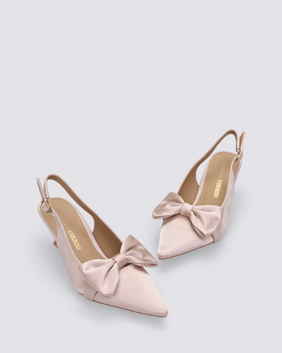 MATISSE SLINGBACK HEELS CHAMPAGNE SATIN