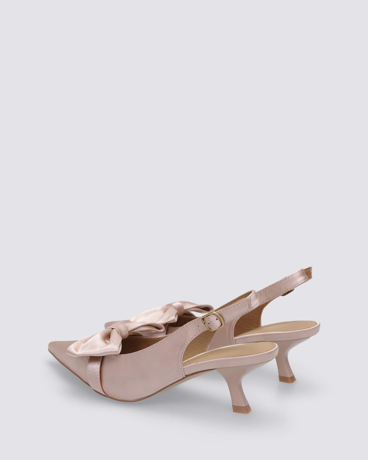 MATISSE SLINGBACK HEELS CHAMPAGNE SATIN