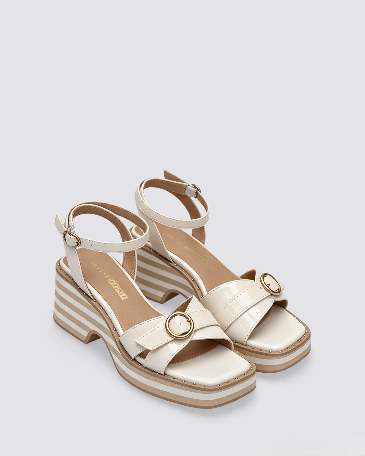 MONTANA HEELED SANDALS ALMOND PATENT
