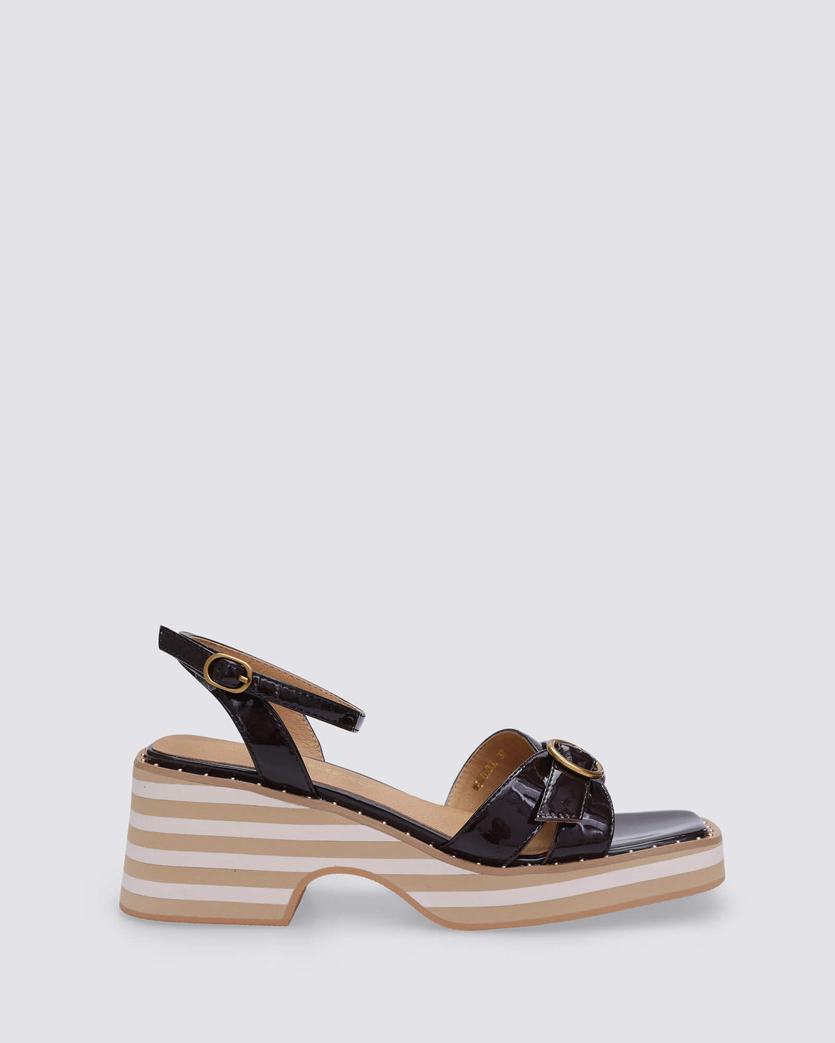 MONTANA HEELED SANDALS CHOCOLATE PATENT