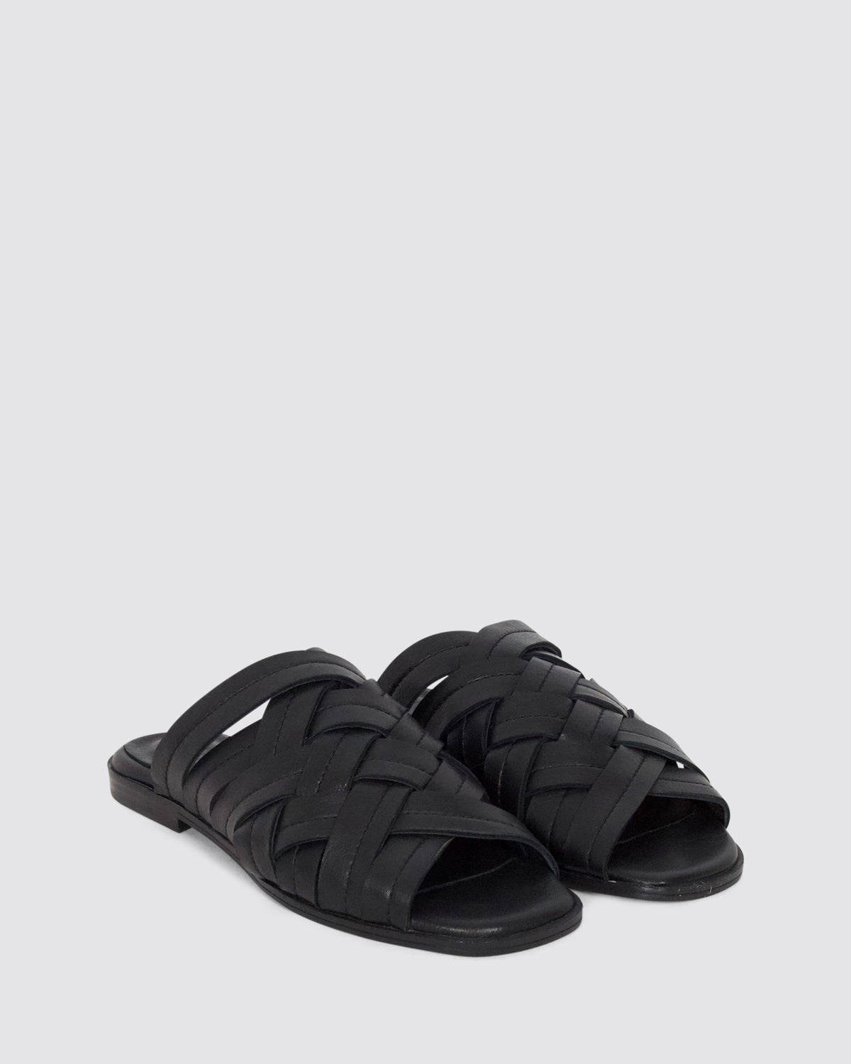 BRYLEE SLIDES BLACK LEATHER