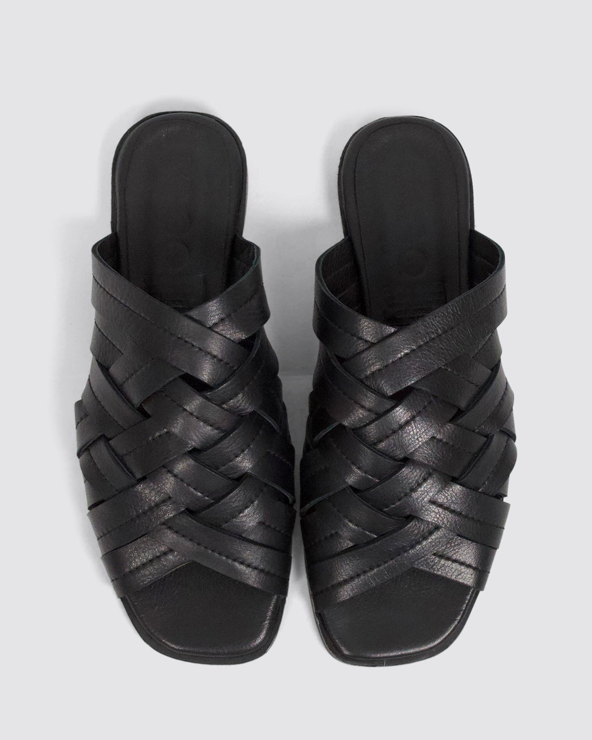 BRYLEE SLIDES BLACK LEATHER