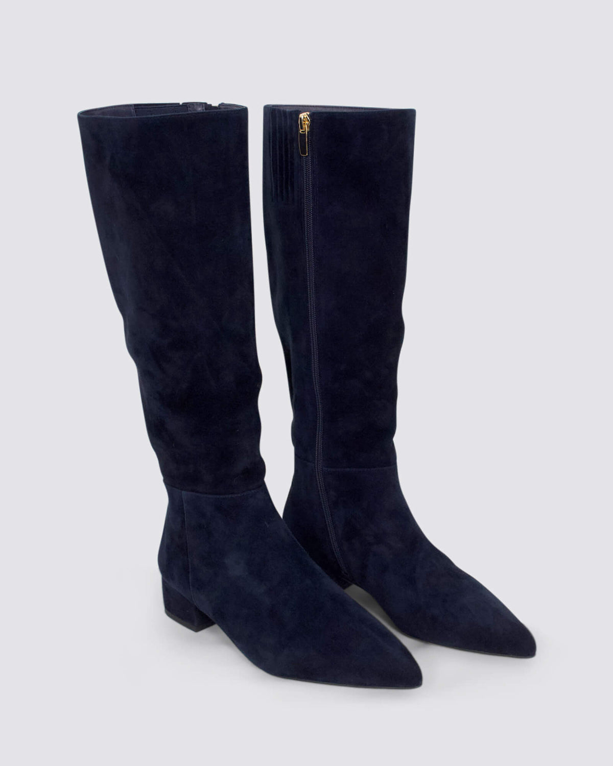 THE BOOT KNEE HIGH BOOTS NAVY SUEDE