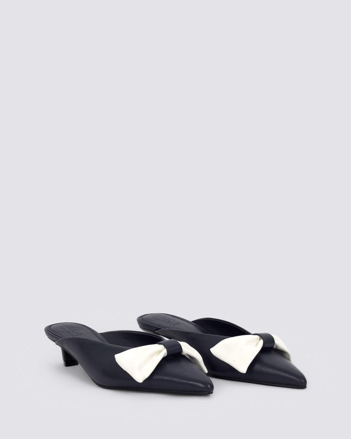 BETTYBOW HEELED MULES NAVY