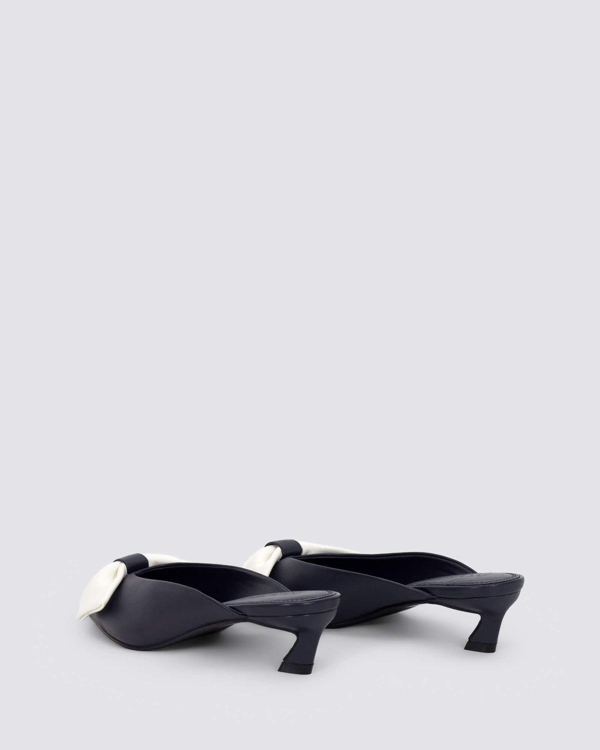 BETTYBOW HEELED MULES NAVY