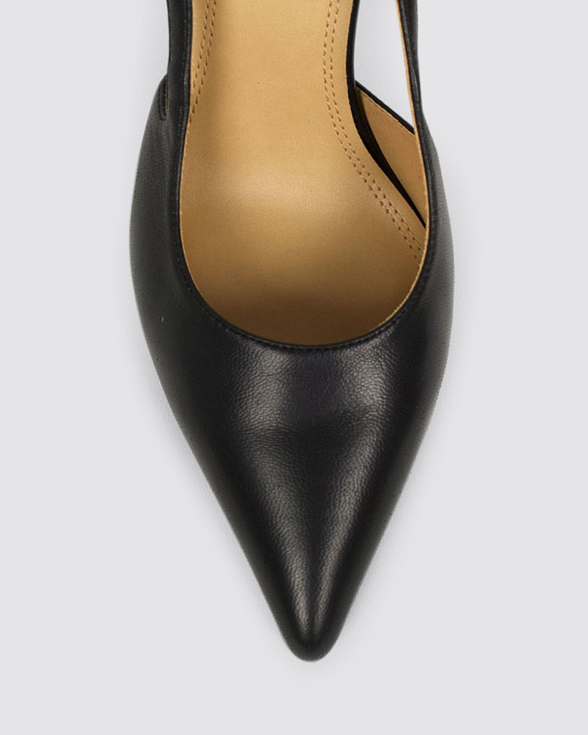 CINCH SLINGBACK HEELS BLACK LEATHER