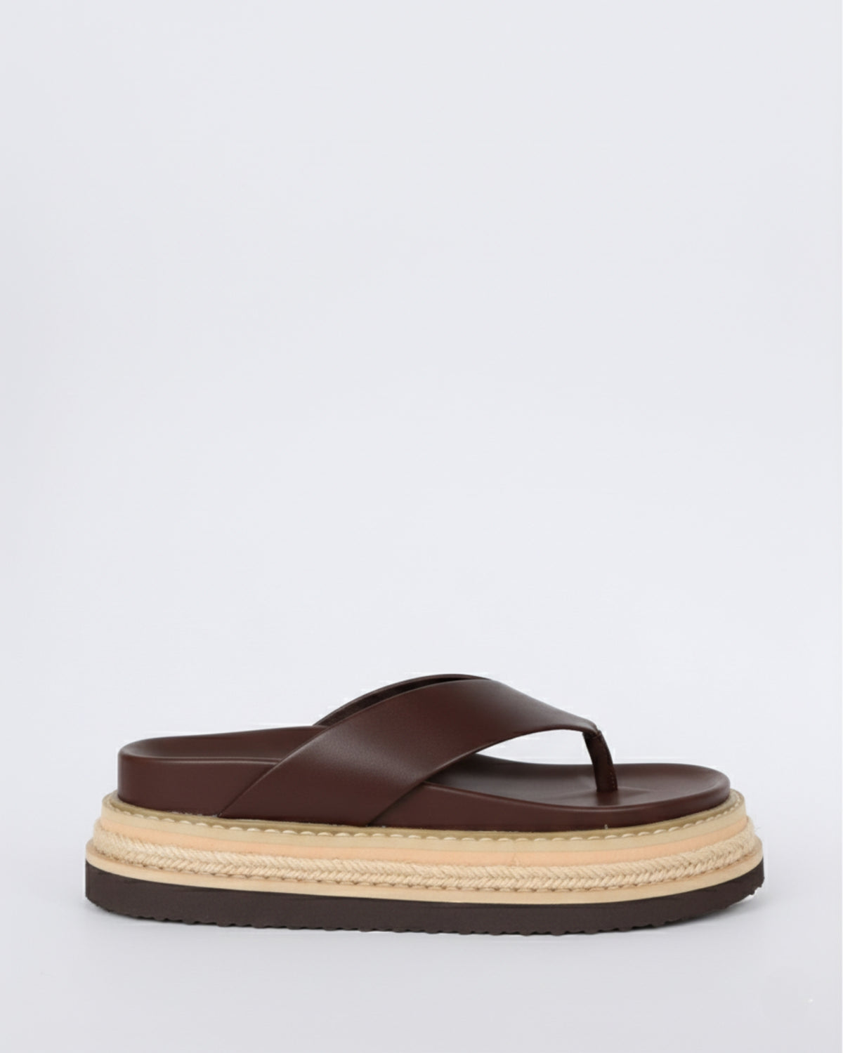 THEO PLATFORM THONGS CHOCOLATE BROWN