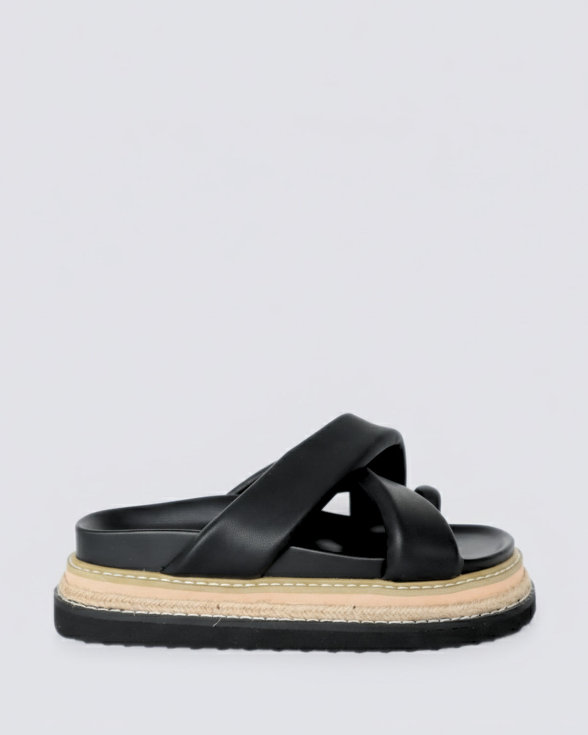 THELMA FLATFORM SLIDES BLACK