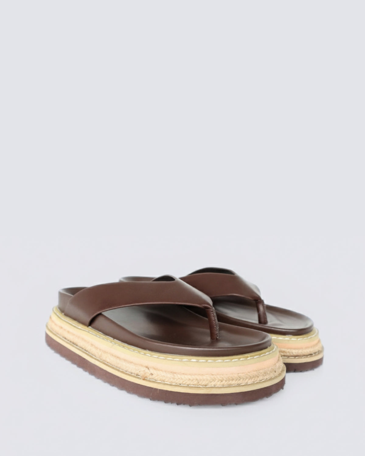 THEO PLATFORM THONGS CHOCOLATE BROWN