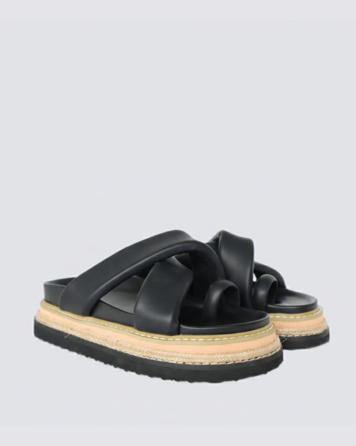 THELMA FLATFORM SLIDES BLACK