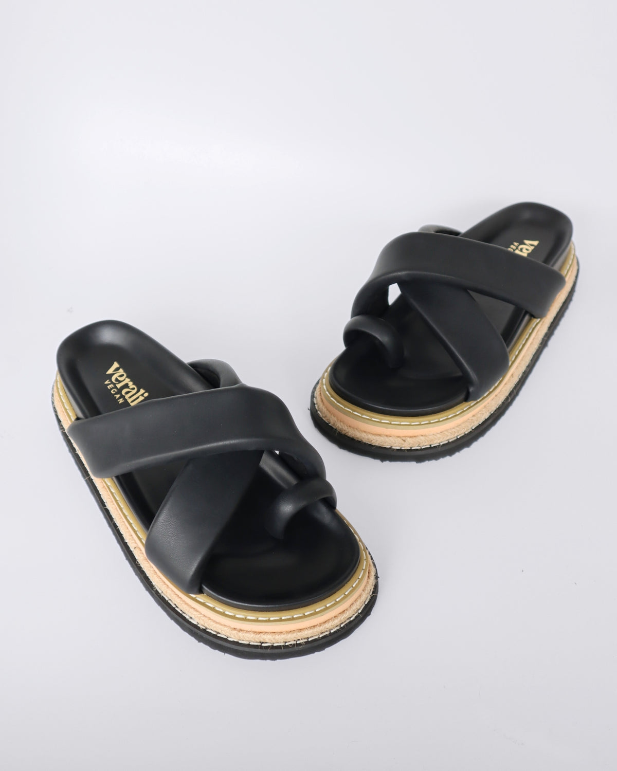THELMA FLATFORM SLIDES BLACK