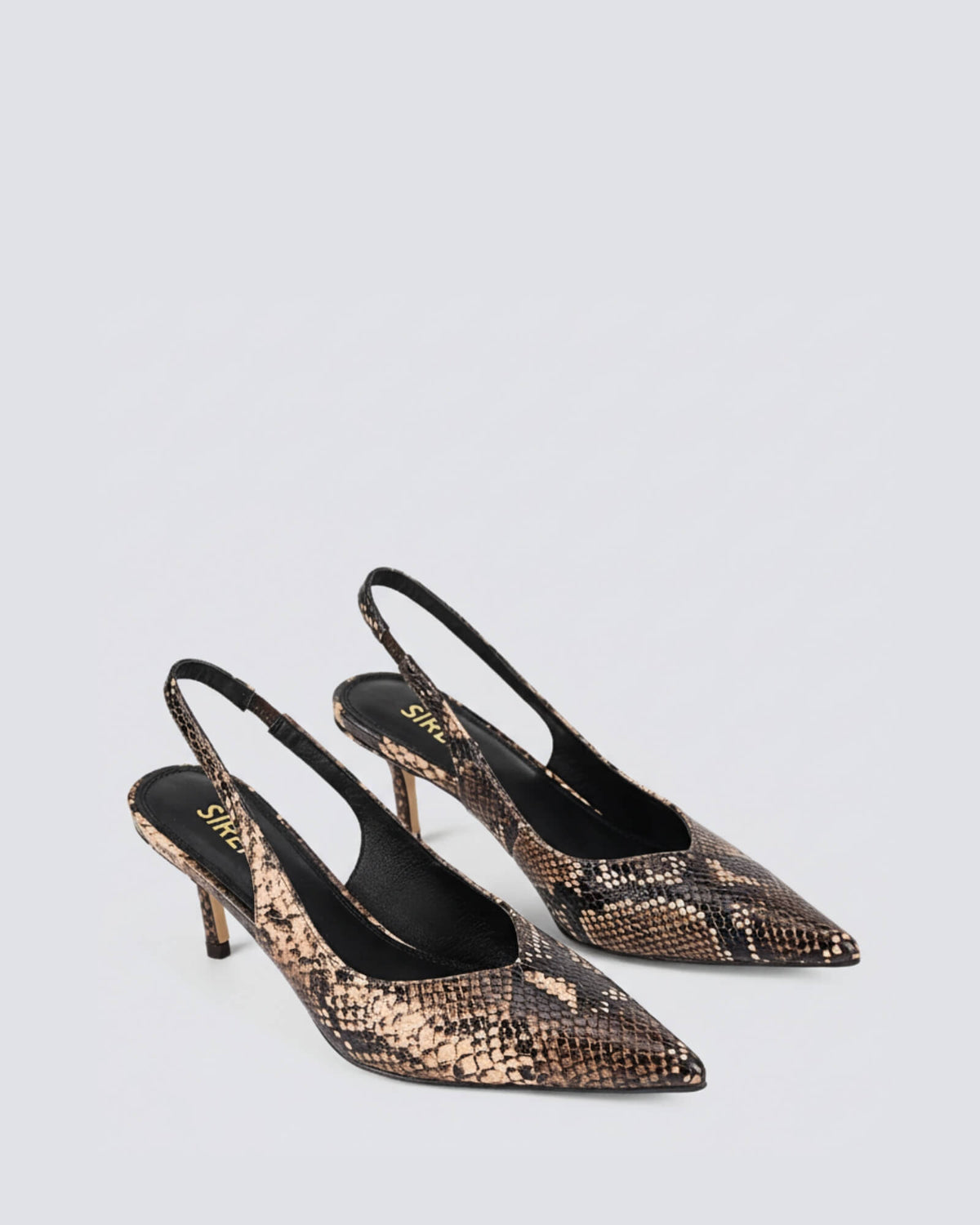 YORY SLINGBACK HEELS BROWN SNAKE