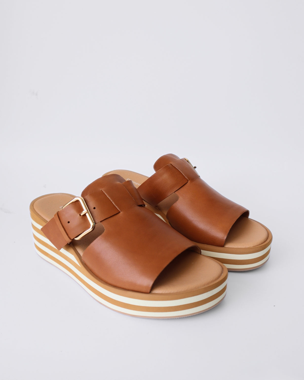FOGAL PLATFORM SANDALS DARK RUM