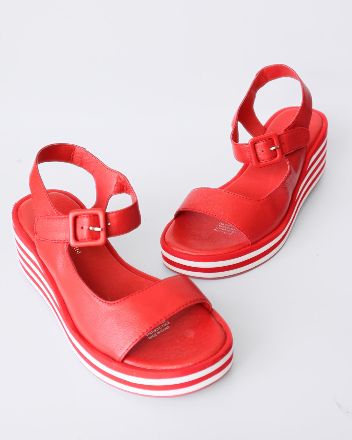 FIGG PLATFORM SANDALS RED