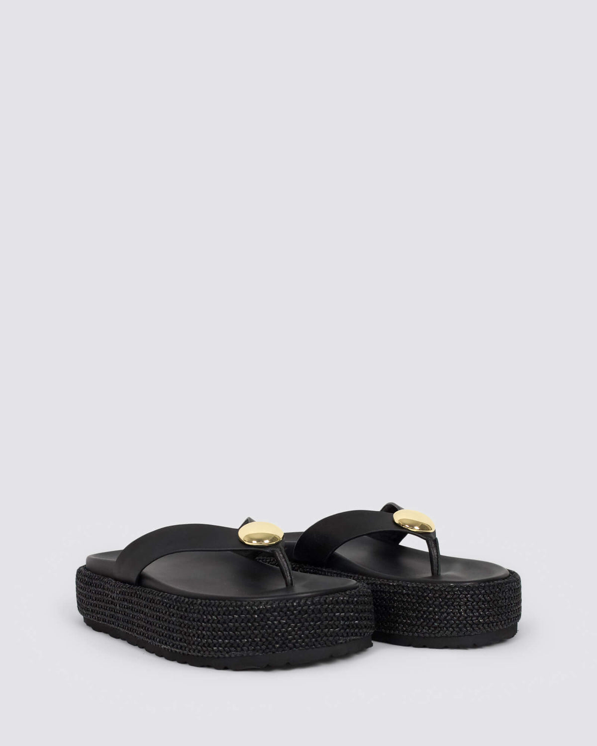 APOLLONIA FLATFORM SANDALS BLACK
