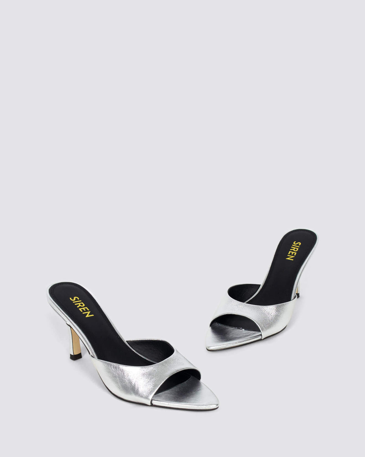 MARGOT MULES SILVER METALLIC LEATHER