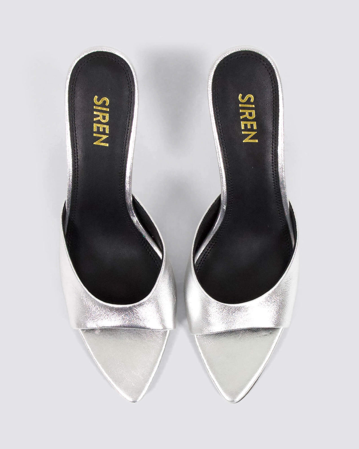 MARGOT MULES SILVER METALLIC LEATHER