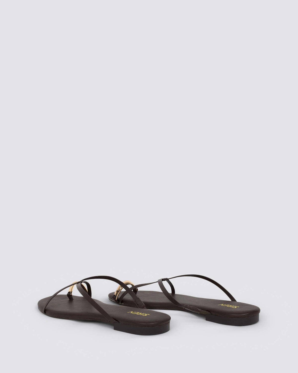 MIKKI FLAT STRAPPY SANDALS CHOCOLATE BROWN