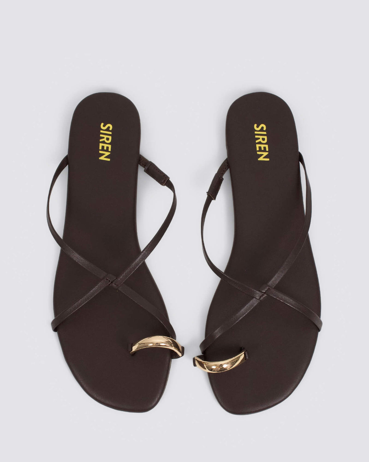 MIKKI FLAT STRAPPY SANDALS CHOCOLATE BROWN