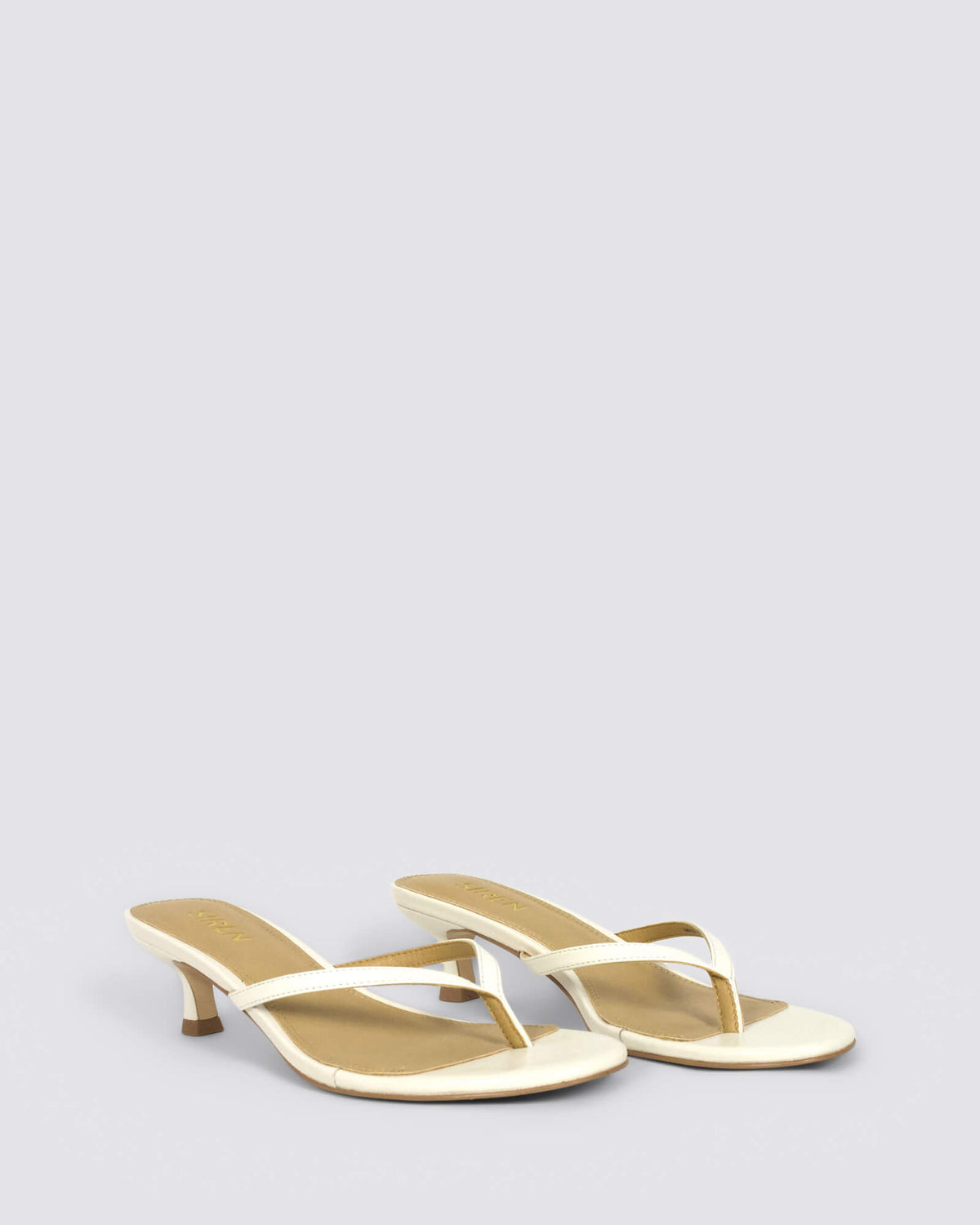 XABI KITTEN HEEL THONGS CHALK WHITE