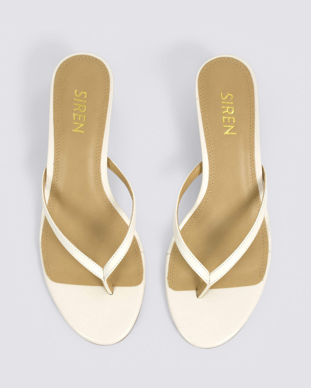 XABI KITTEN HEEL THONGS CHALK WHITE