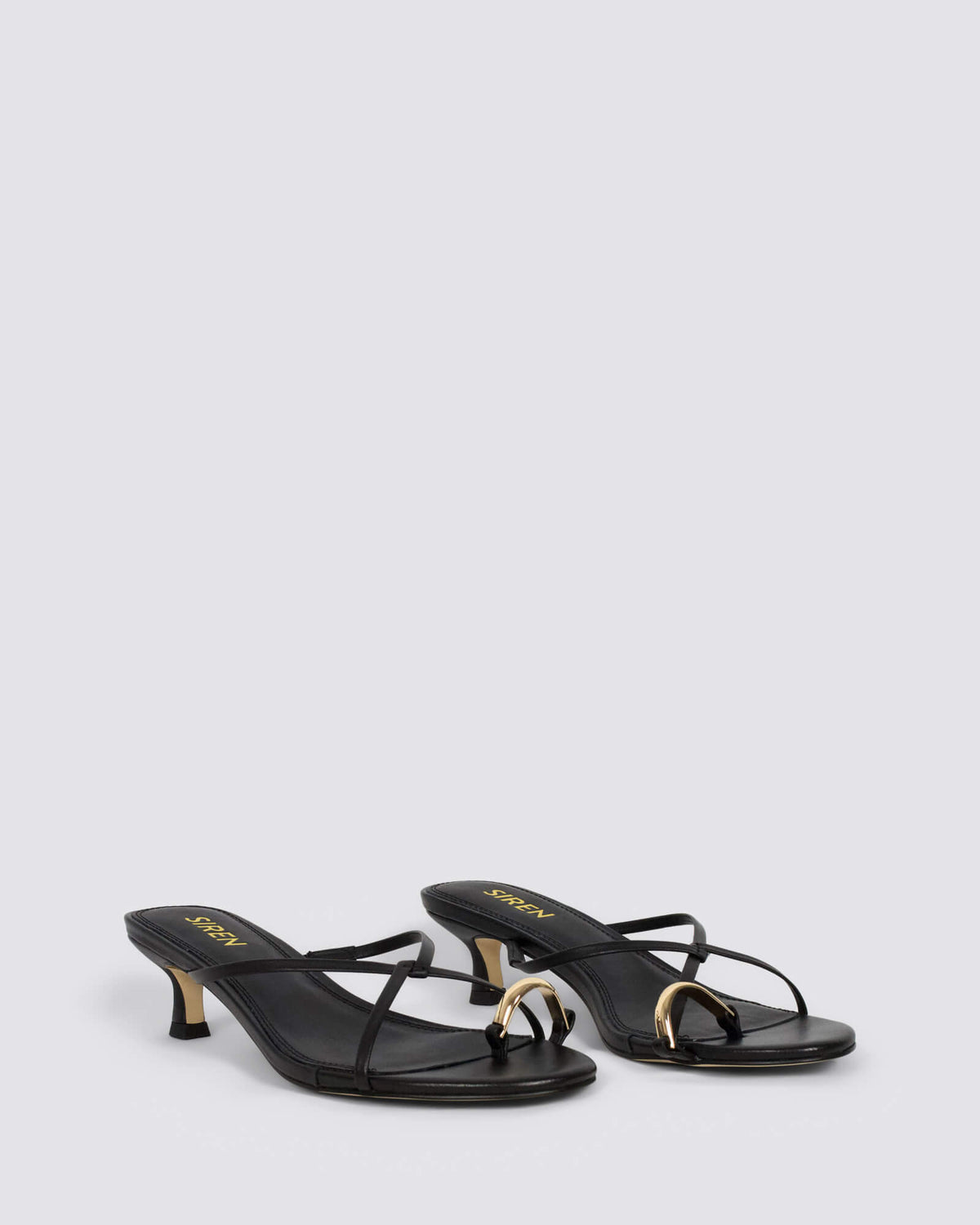 XANE KITTEN HEEL THONGS BLACK