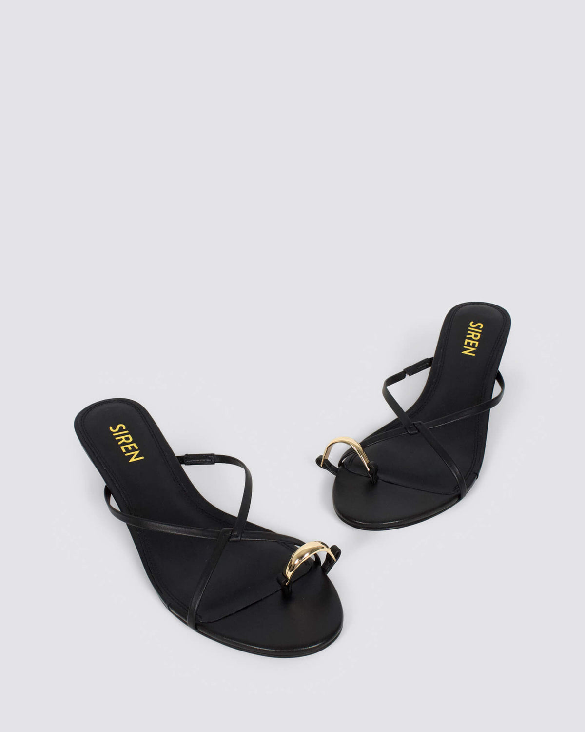 XANE KITTEN HEEL THONGS BLACK