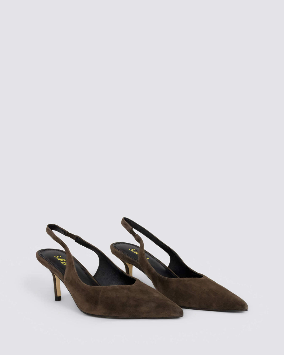 YORY SLINGBACK HEELS CHOCOLATE BROWN SUEDE