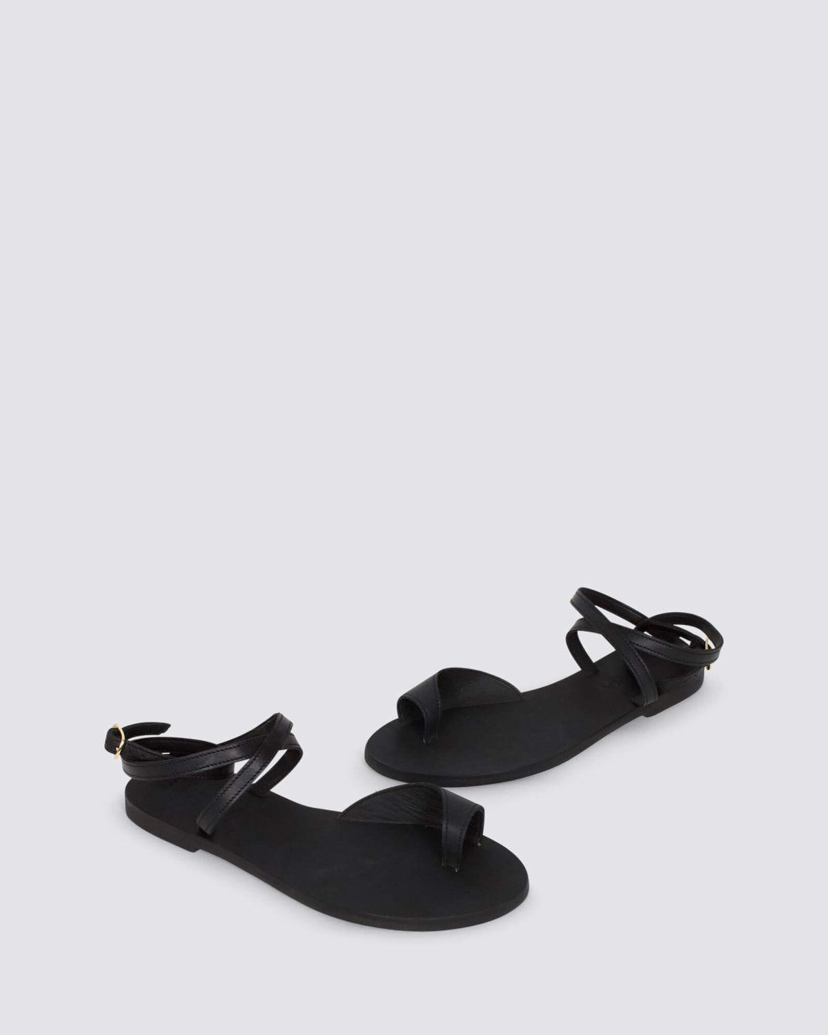 PORTIFINO SANDALS BLACK LEATHER