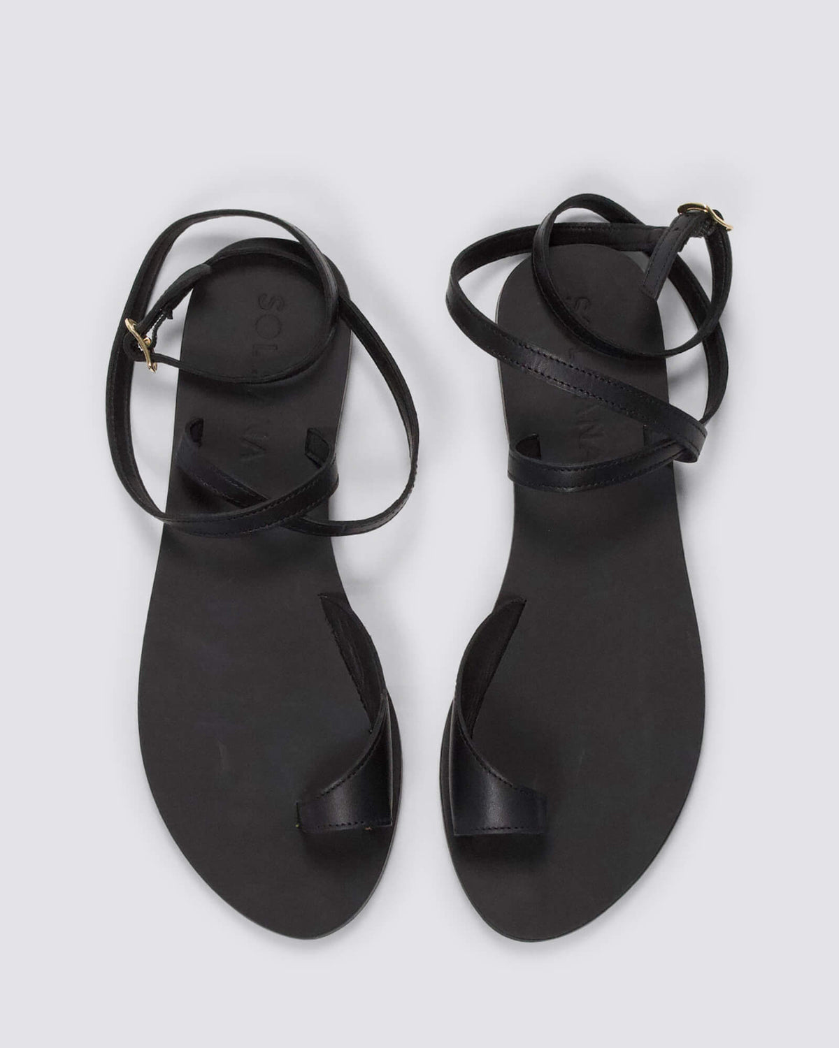 PORTIFINO SANDALS BLACK LEATHER