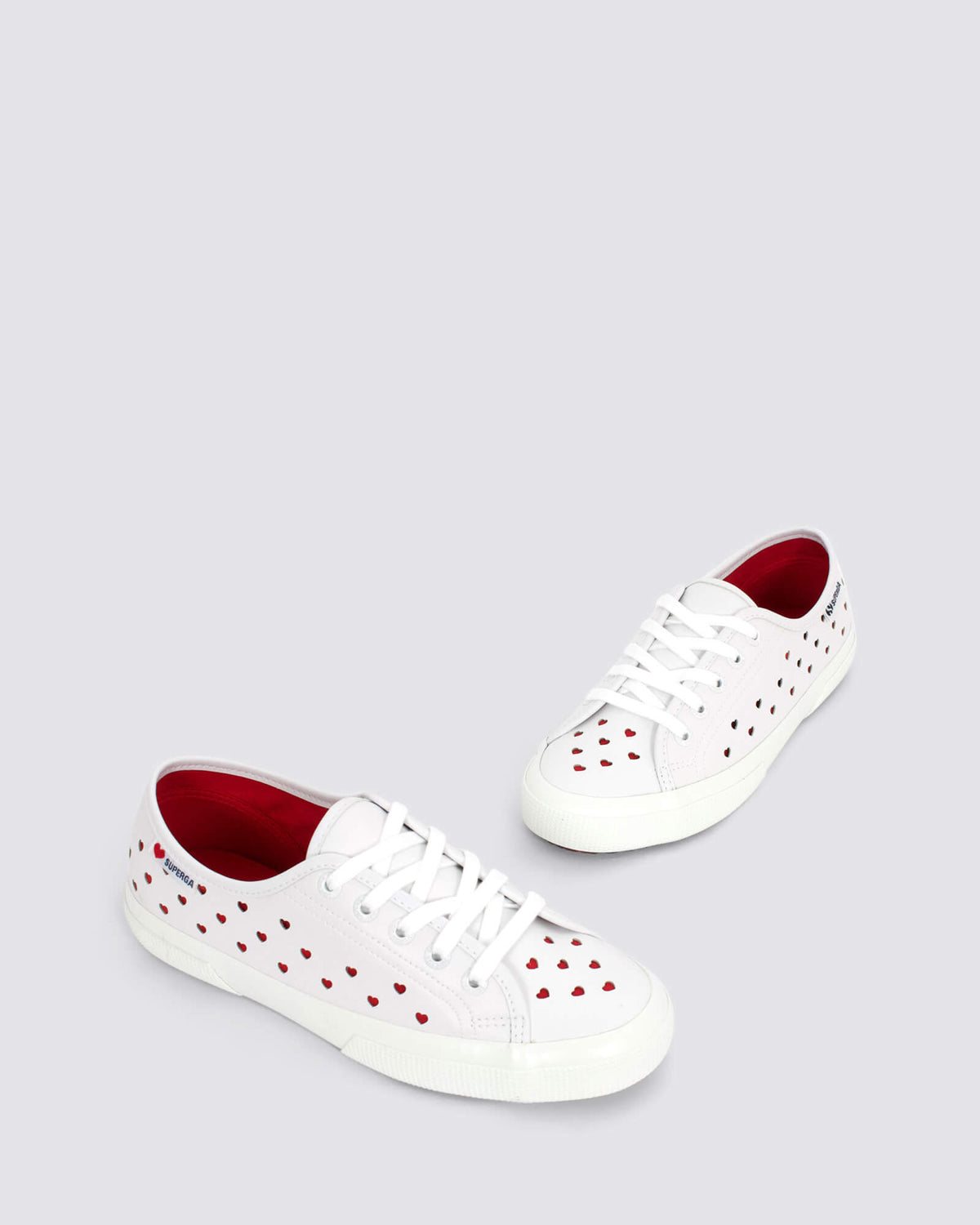 3750 HEARTS WOMENS SNEAKERS WHITE/RED