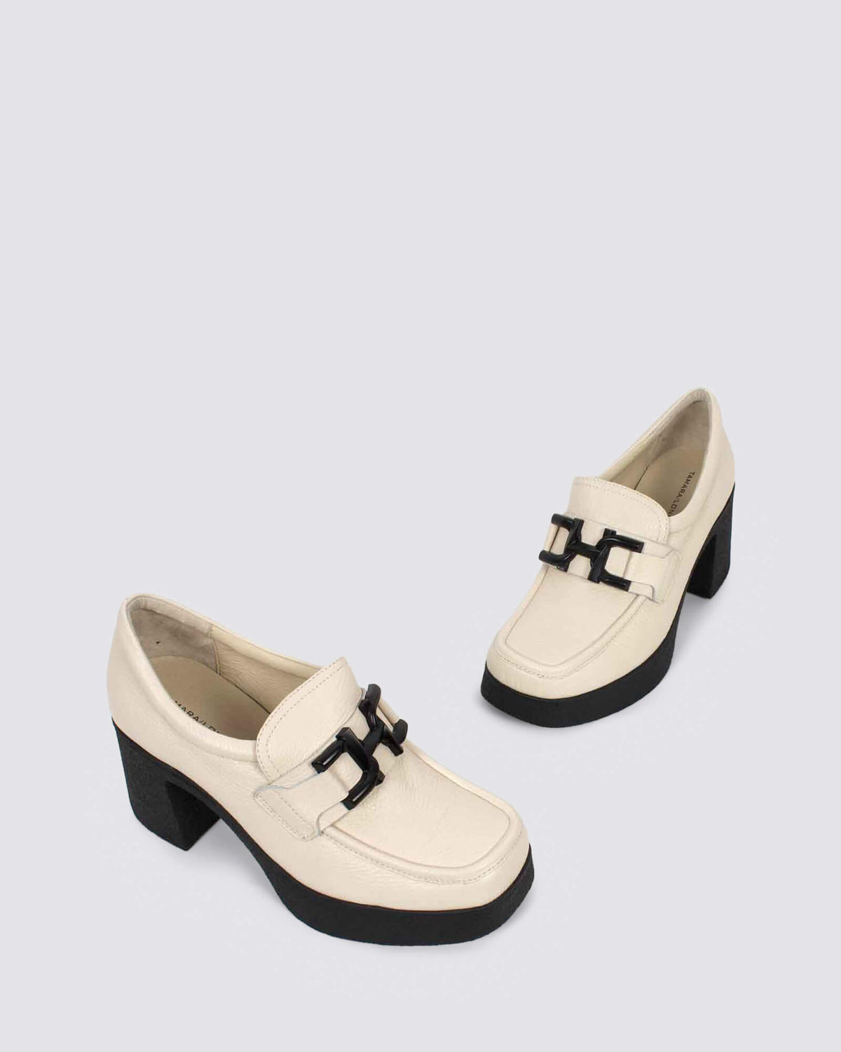 BELLA HEELED LOAFERS BONE MILLED