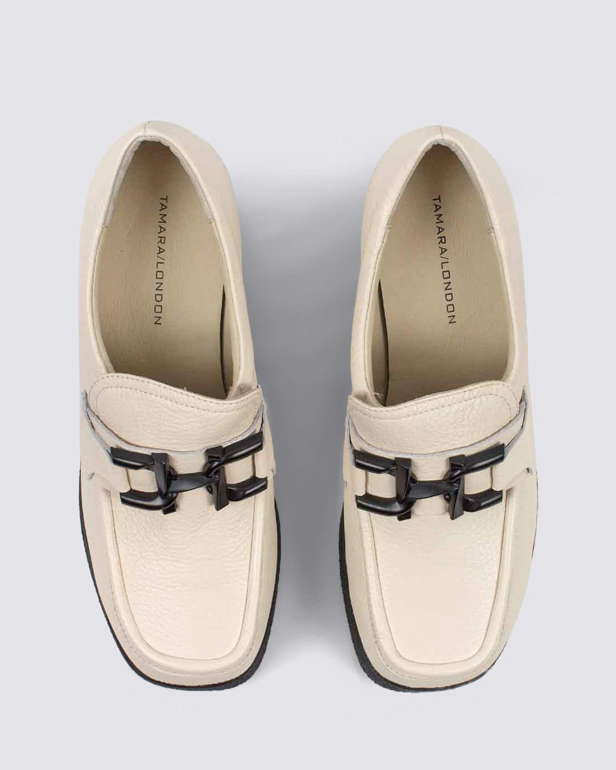 BELLA HEELED LOAFERS BONE MILLED