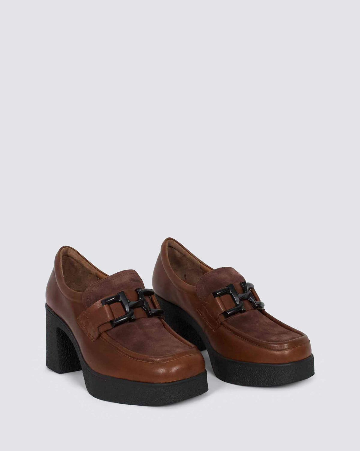 BELLA HEELED LOAFERS COFFEE MIX