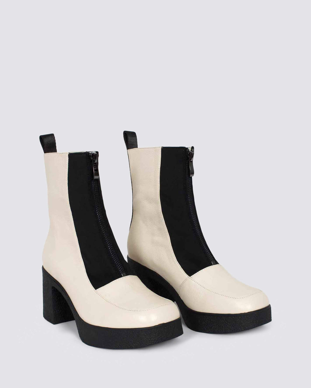 BLEACHER HEELED BOOTS BONE
