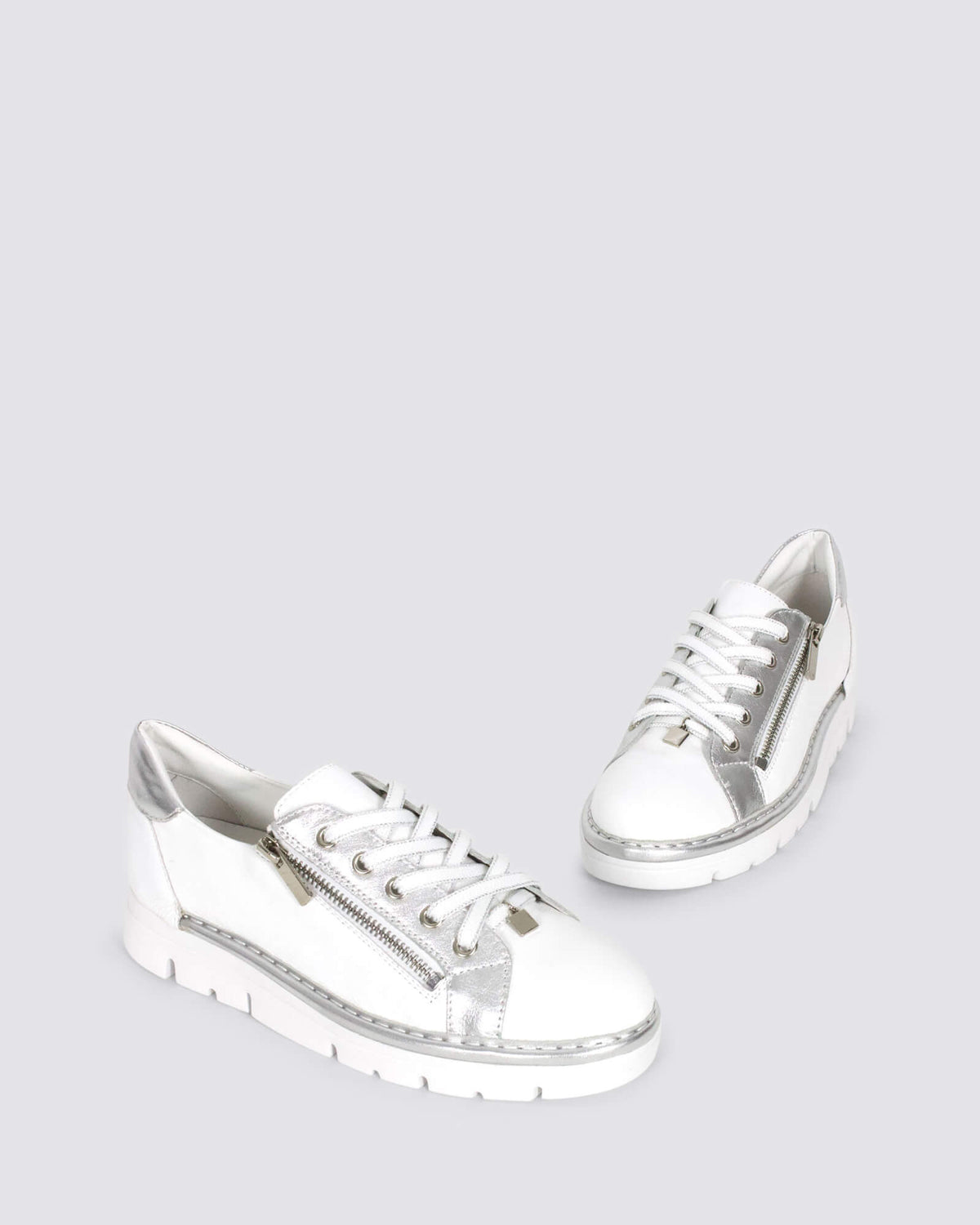 ELOS SNEAKERS WHITE/SILVER LEATHER