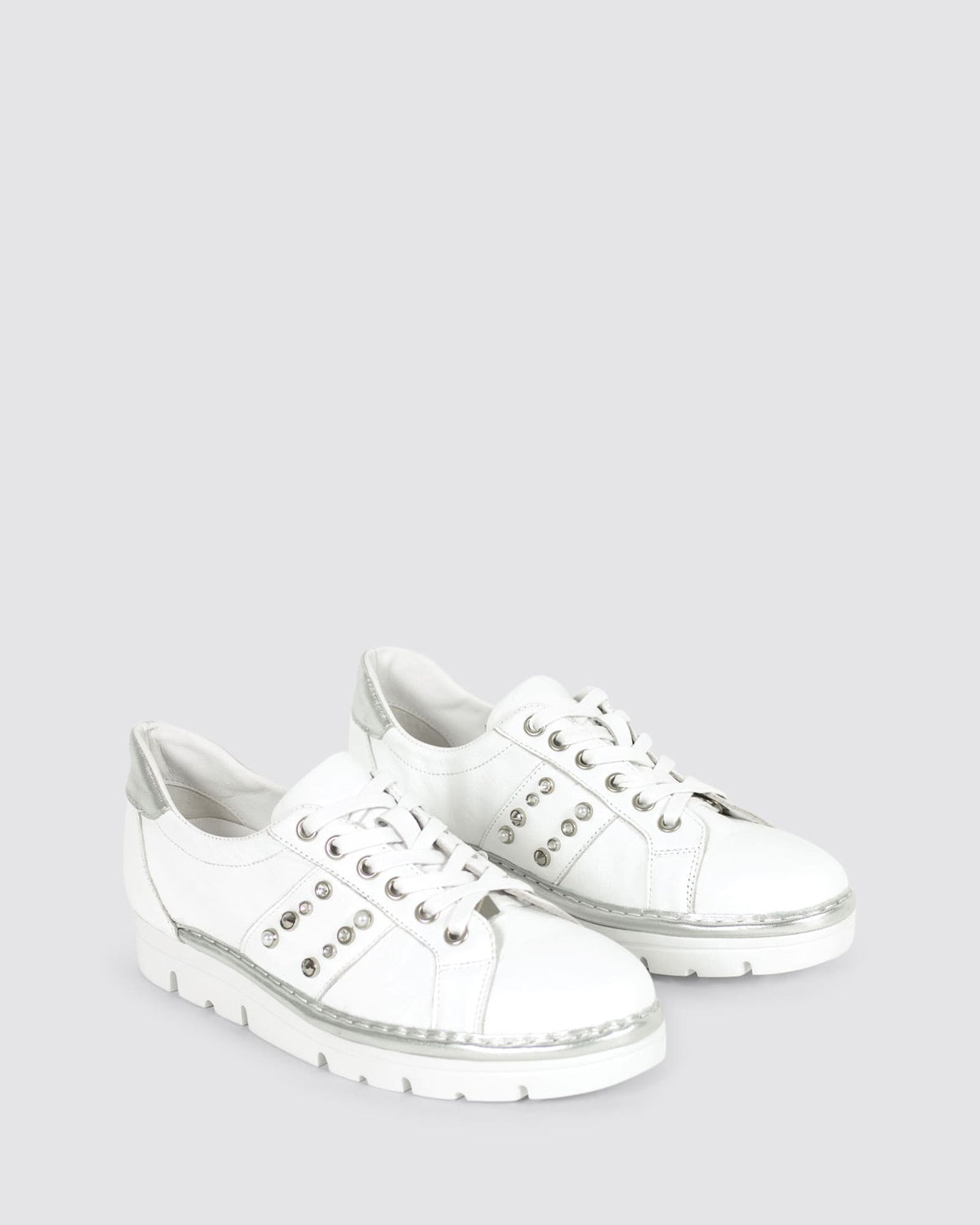 ERMAH SNEAKERS WHITE SILVER MULTI LEATHER