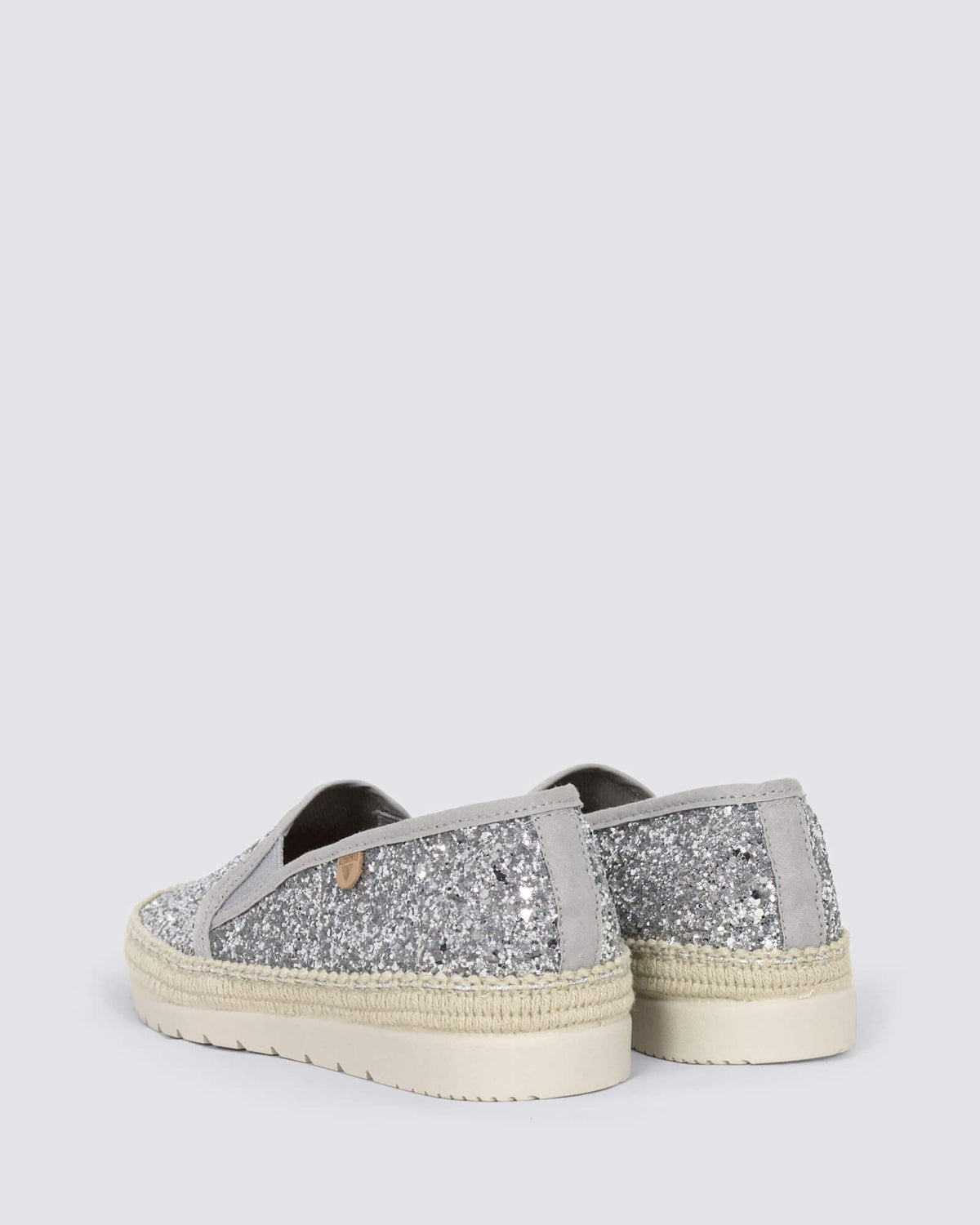 NURIA FLATS PLATA GLITTER LEATHER