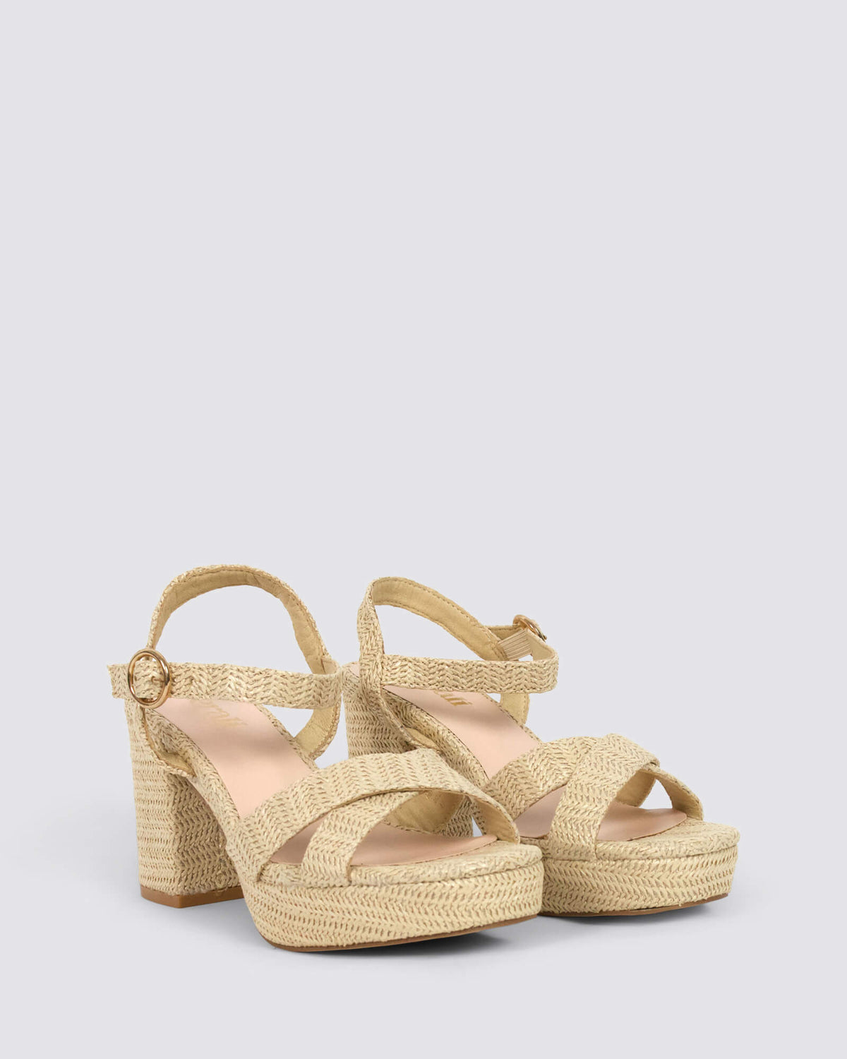 HEPPELL PLATFORM HEELS RAFFIA