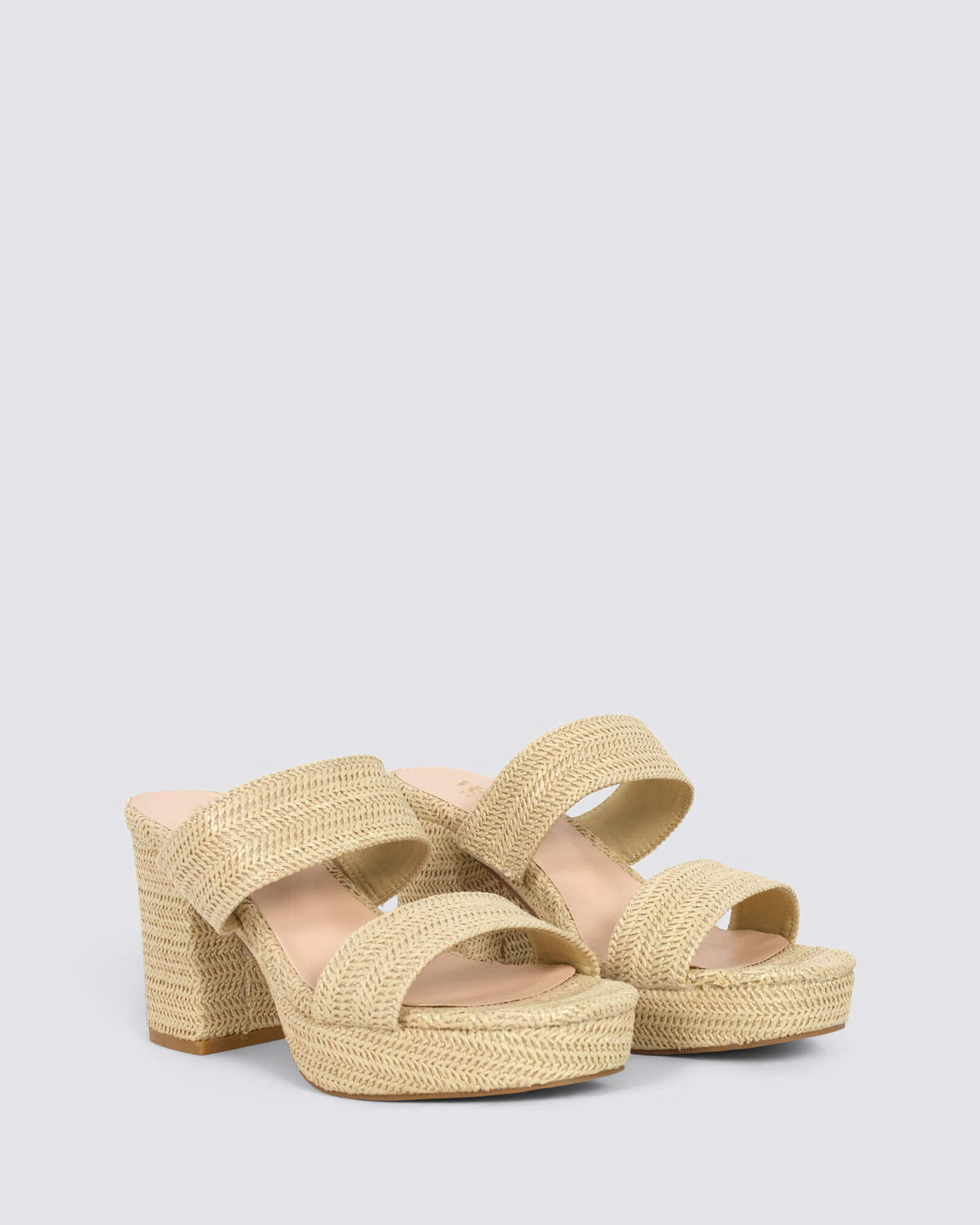 HERBET PLATFORM HEELS RAFFIA