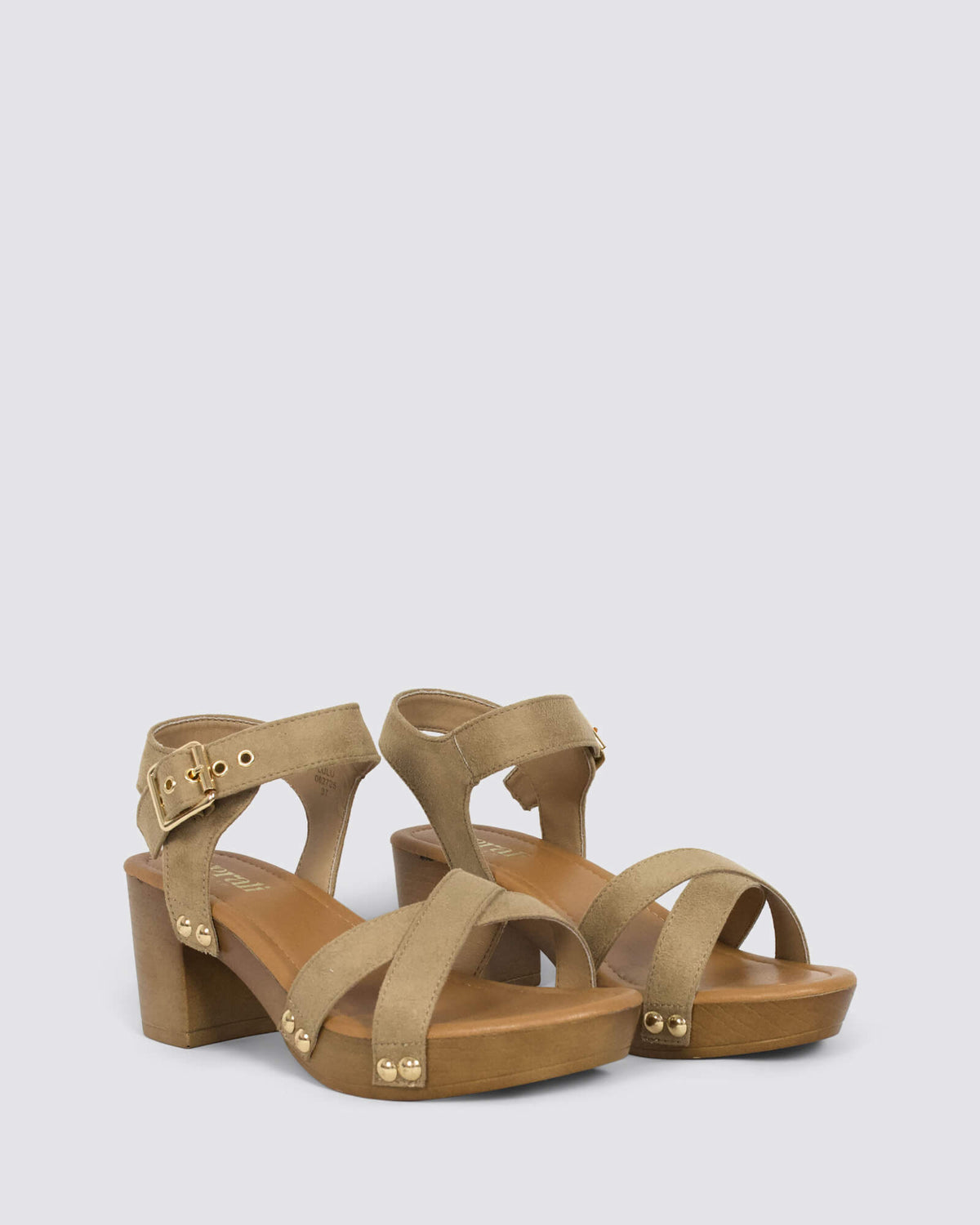 LULU CLOG HEELS TAUPE MICRO