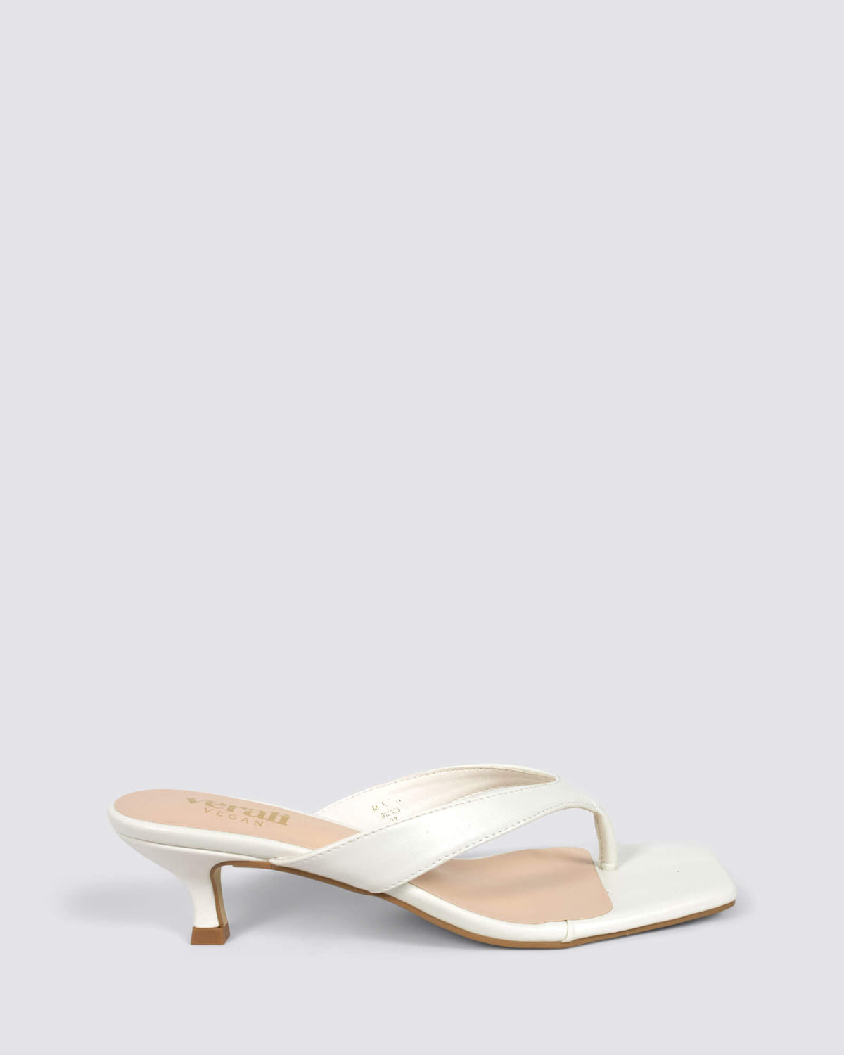 MARTHA KITTEN HEEL THONGS CHALK WHITE