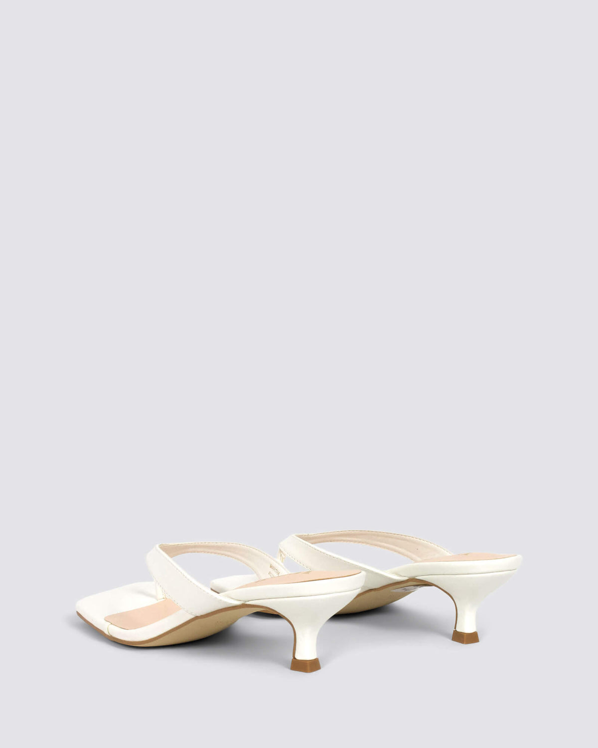 MARTHA KITTEN HEEL THONGS CHALK WHITE