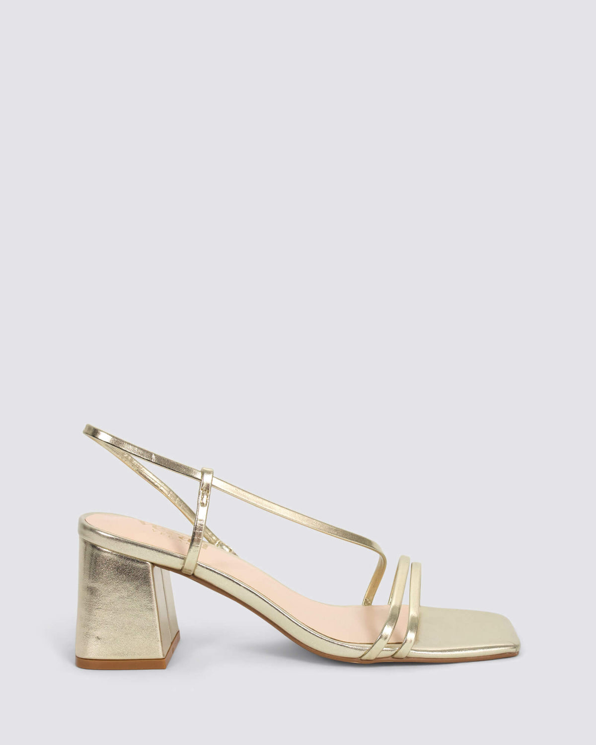 STORMI BLOCK HEEL SANDALS CHAMPAGNE GOLD